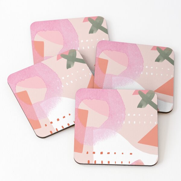 Item preview, pink organic shapes pattern design designed and sold by The Red Shop.