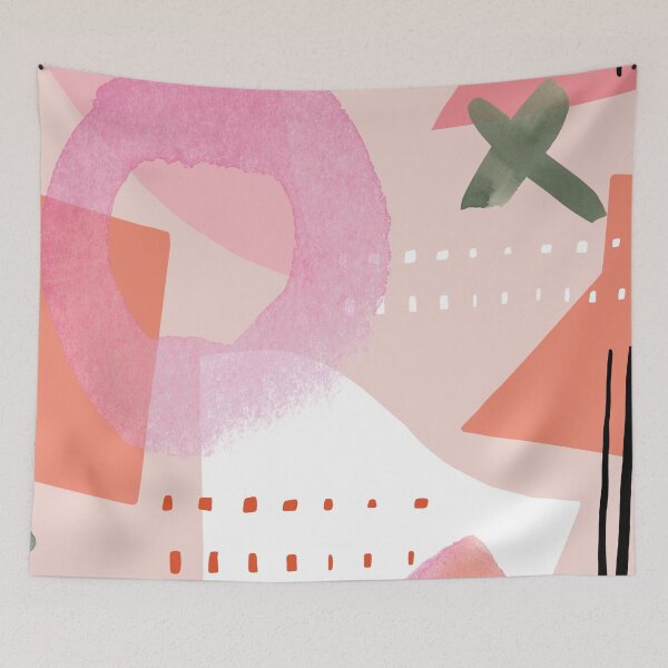 Item preview, pink organic shapes pattern design designed and sold by The Red Shop.