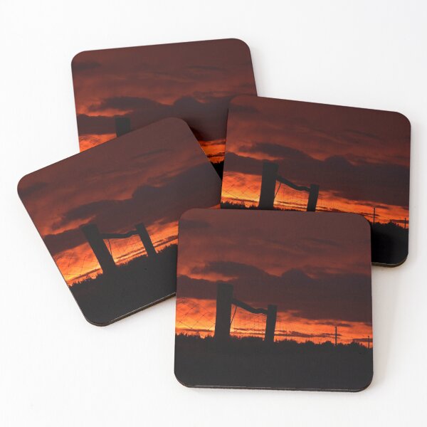 Item preview, 6th of February 2021, Fence line sunset Busselton, Western Australia designed and sold by Rainbow Farm Photography.