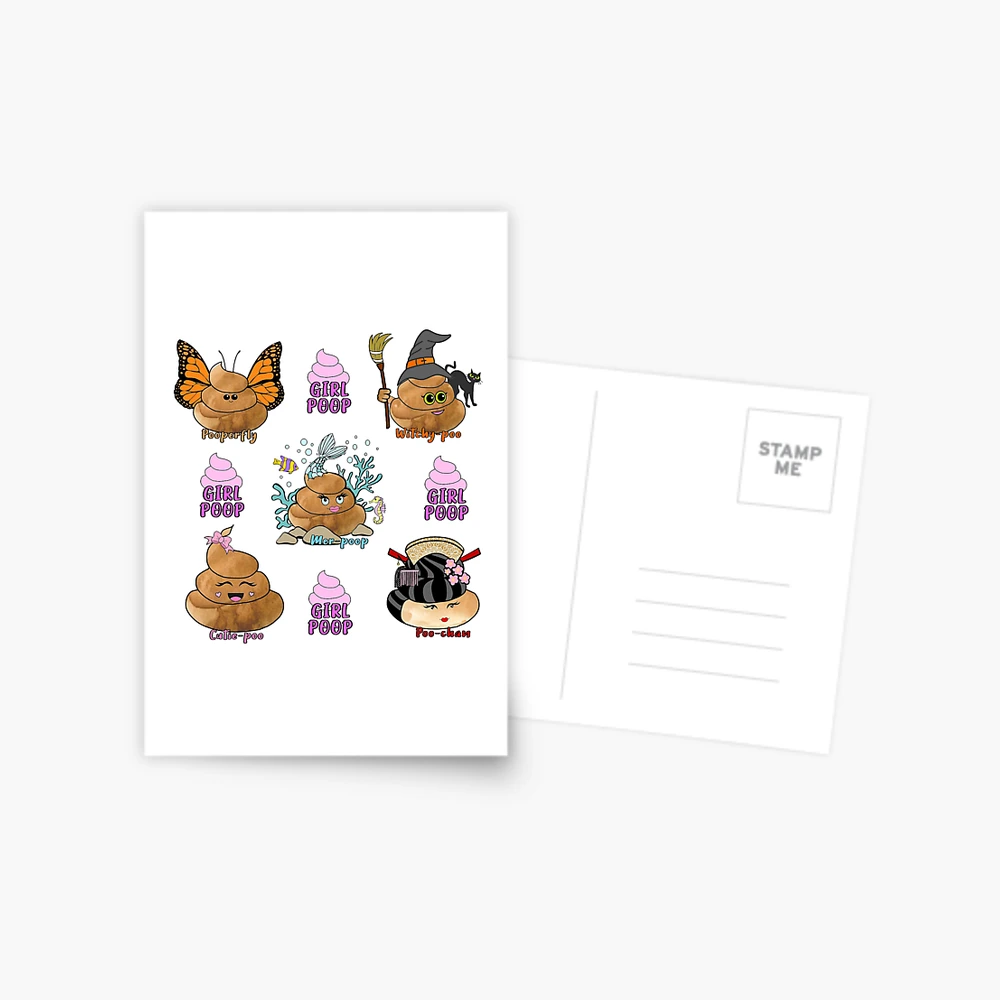 Cute Poop Emoji Girl Poop Characters" Postcard for Sale by kansaikate |  Redbubble