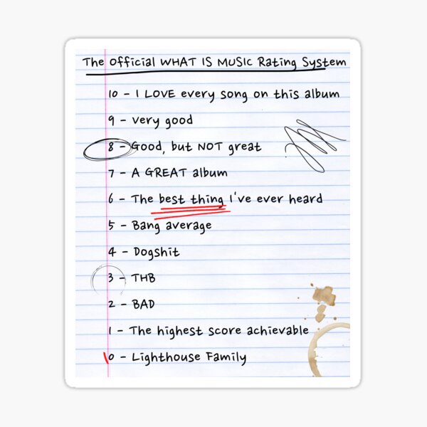 Rating System Sticker