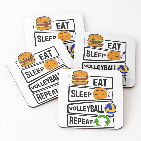 Item preview, Funny Eat Sleep Volleyball Repeat illustration for Volleyball Players designed and sold by KO-Design.