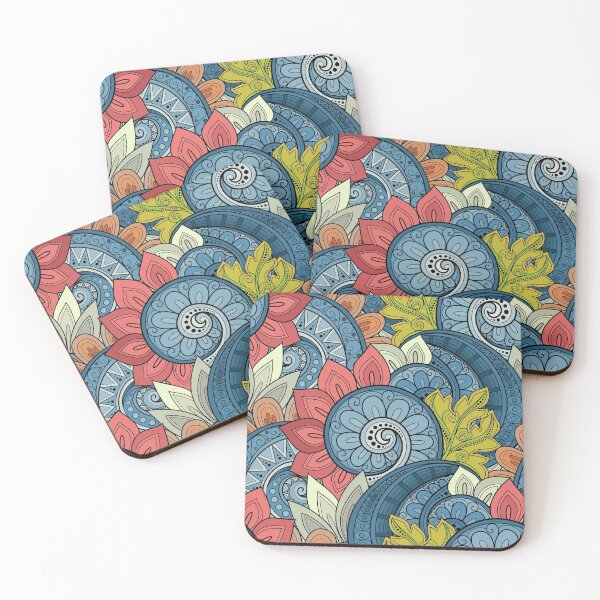 Item preview, Doodle Pattern with Abstract Floral Motifs designed and sold by lissantee.