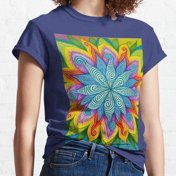 Spiral Rainbow Mandala Classic T-Shirt