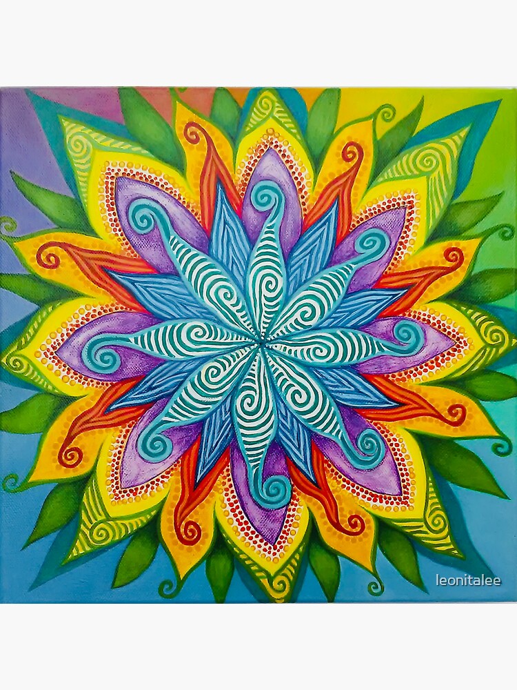 Spiral Rainbow Mandala by leonitalee