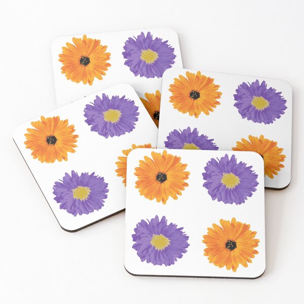 Item preview, Orange And Purple Flowers pattern designed and sold by kocakashop.