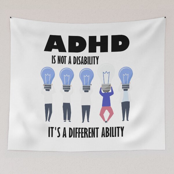 Item preview, ADHD Is Not a Disability It's a Different Ability designed and sold by DesignByJK.
