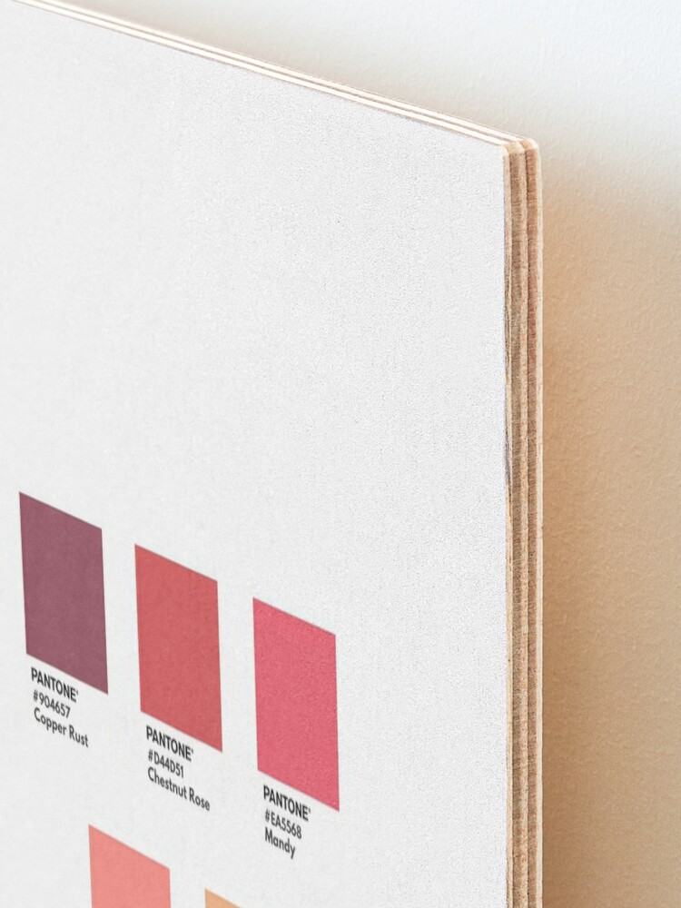 Coral pink palette pantone color swatch Mounted Print for Sale by  softlycarol