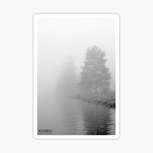 A figure in the fog Sticker