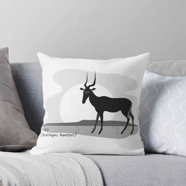 Item preview, Hirola antelope black and white silhouette designed and sold by SpottedPilot.