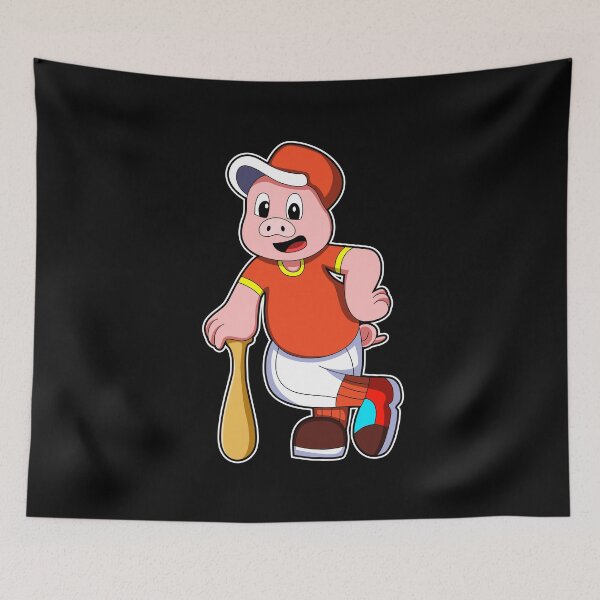 Item preview, Pig as Batter at Baseball & Cap designed and sold by Snabdesign84.