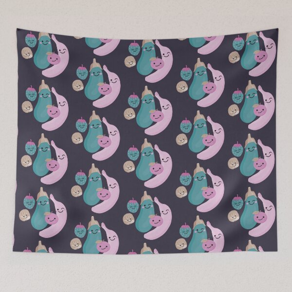 Item preview, Cute Fruit and Veg in Teal Purple designed and sold by VicEllisArt.