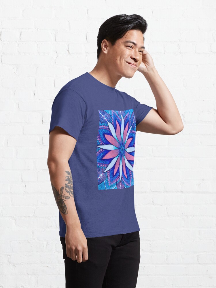 Classic T-Shirt, Cosmic Flower Mandala designed and sold by leonitalee