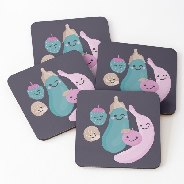 Item preview, Cute Fruit and Veg in Teal Purple designed and sold by VicEllisArt.
