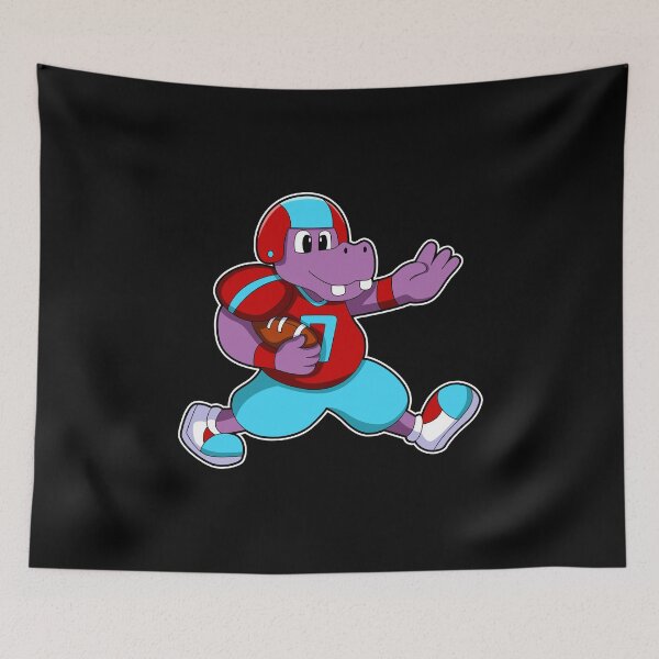 Item preview, Hippo at Sports with Football & Helmet designed and sold by Snabdesign84.