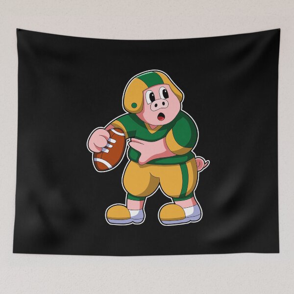 Item preview, Pig at Sports with Football & Helmet designed and sold by Snabdesign84.