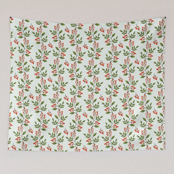 Item preview, Vertical barberry foliate branches. Seamless pattern. designed and sold by Xaphana.