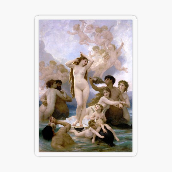 The Birth of Venus (Bouguereau) Transparent Sticker