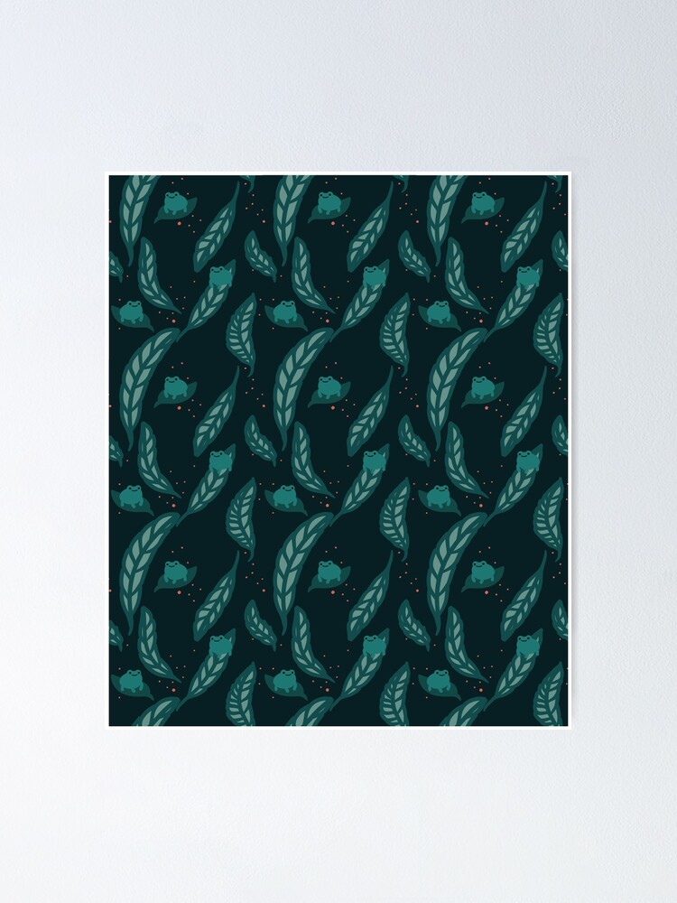 Thumbnail 1 of 3, Poster, frog leaf green pattern designed and sold by naanlin.