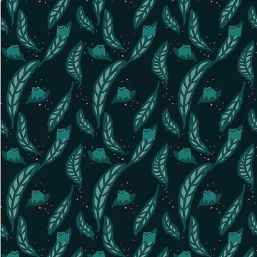 Artwork thumbnail, frog leaf green pattern by naanlin