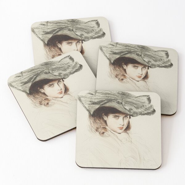 Item preview, Portrait of a Young Lady with Hat (20th century) - Paul César Helleu designed and sold by SALON DES ARTS.