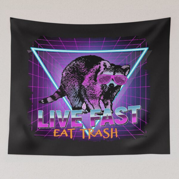 Item preview, Raccoon Raccoons Live Fast Eat Trash Panda Funny Retro Gift designed and sold by mydesigns15.