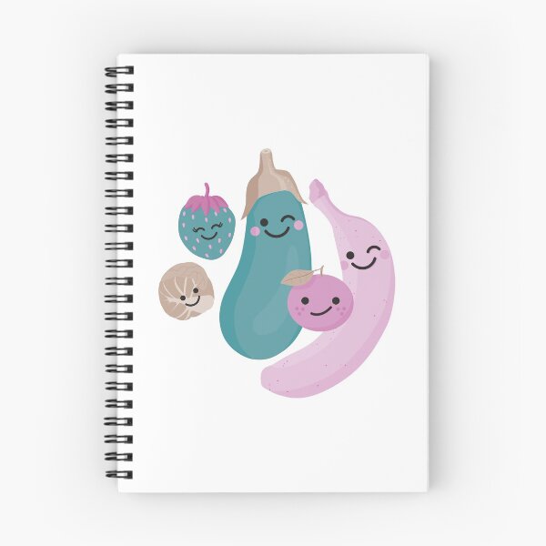 Item preview, Cute Fruit and Veg - Teal Purple designed and sold by VicEllisArt.