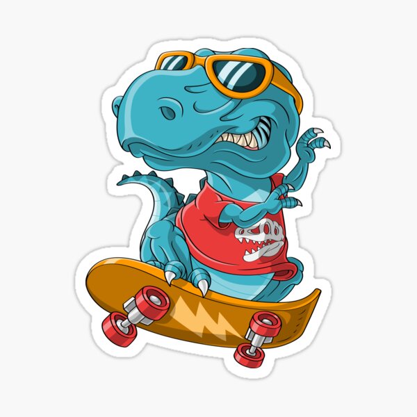 Skateboarding Dino Stickers