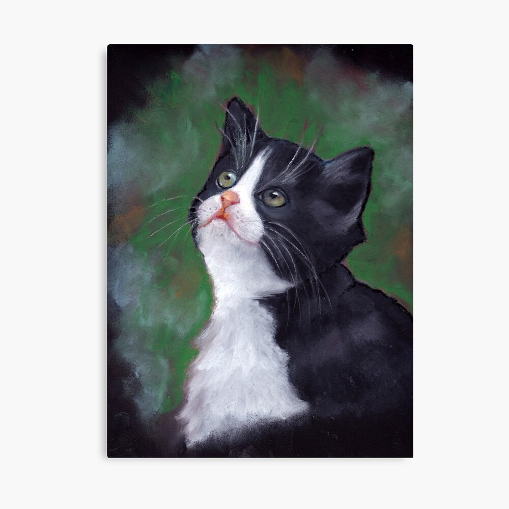 Poster Chat De Smoking En Levant Chaton Peinture Au Pastel A L Huile Par Joyce Redbubble