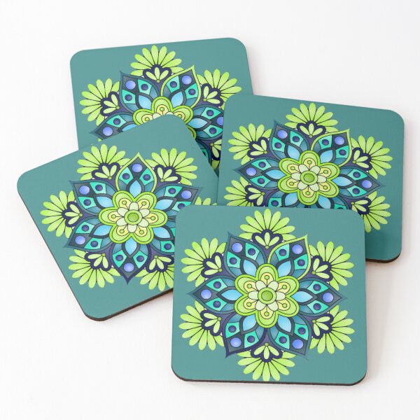 Item preview, Turquoise mandala scrubs designed and sold by karimaK-71.