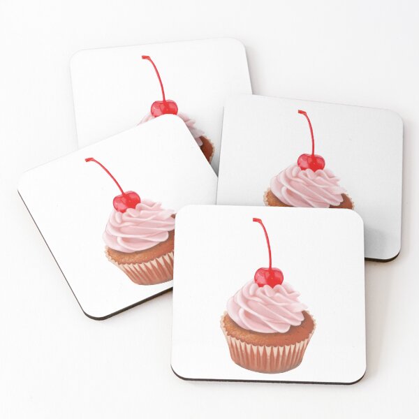 Item preview, Cherry top frosted cupcake designed and sold by lauraboin.