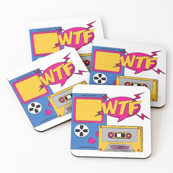 Artikelvorschau,  Pop-Art-Retro-Videospiel, Kassette und WTF-Sprechblase entworfen und verkauft von BitsndPieces.