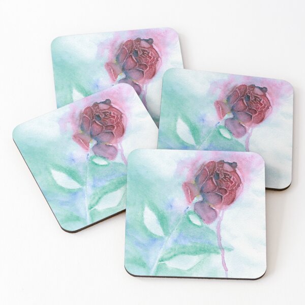 Item preview, Vintage Red Rose Watercolour, Loose Hazy Flower Watercolor Art designed and sold by CasaDiLavanda.