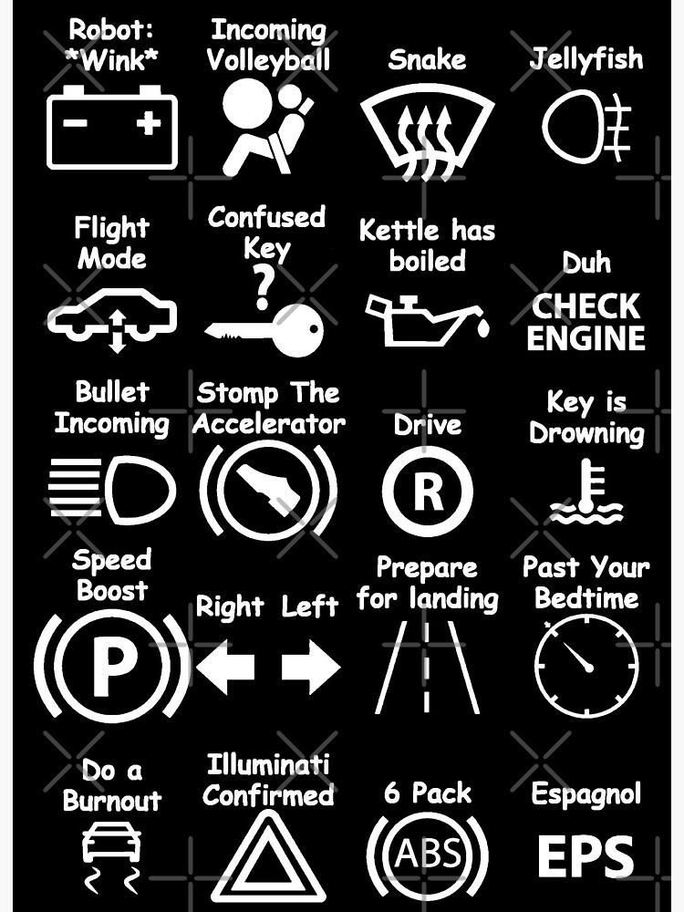 Lustige Auto-Dash-Symbole | Galeriedruck