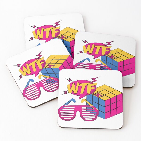 Item preview, Pop Art  Retro Rubik's Cube, Shutter Sunglasses and WTF Speech Bubble designed and sold by BitsndPieces.