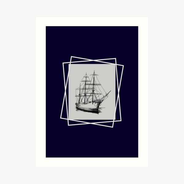 Ship At Sea Old Sailing Ship Art Print By Roxburg10 Redbubble