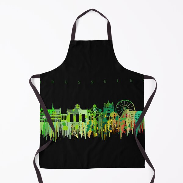 Item preview, Brussels Skyline -green on black- designed and sold by Evangelos Kofinakos.