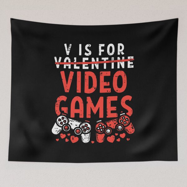 Item preview, V is for video games funny valentines day gamer boy men designed and sold by hibamouafak.