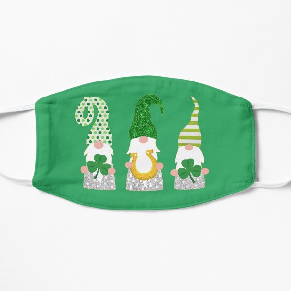 St Patricks Day Gnome Shirt - Cute St. Patricks Day Design Flat Mask
