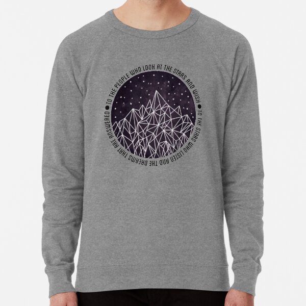 "Look At The Stars And Wish" - Night Court Print Lightweight Sweatshirt