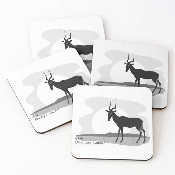 Item preview, Hirola antelope black and white silhouette designed and sold by SpottedPilot.