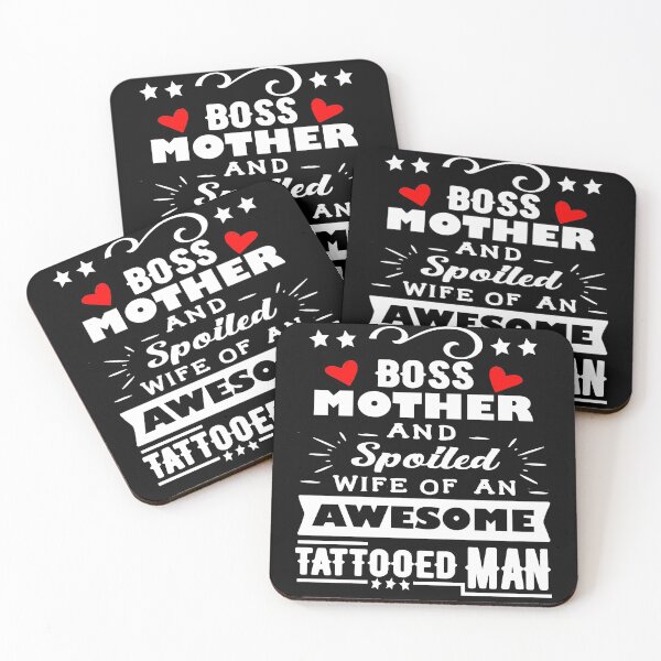 Item preview, Mother - boss and spoiled wife of an awesome tattooed man -Mom life designed and sold by Soul  ArtLove.