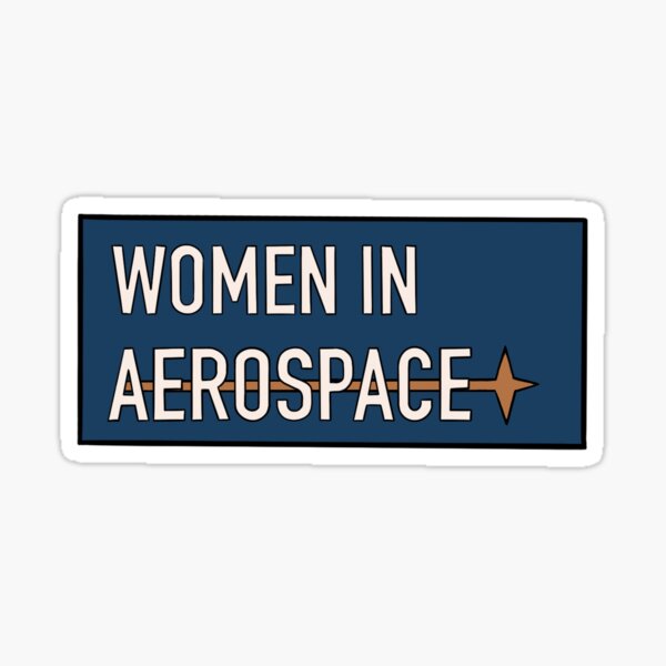 Vista previa del artículo con la obra «Pegatina Mujeres en aeroespacial», diseñado y vendido por Sarah Zdunkiewicz.