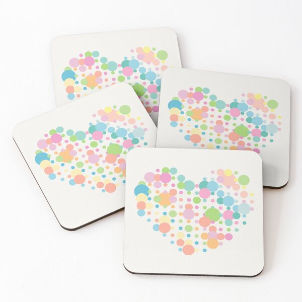 Item preview, Heart - dottet design in pastel colours designed and sold by greatnorris.