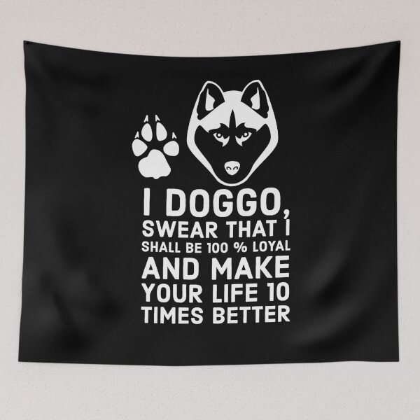 Item preview, Doggo oath, funny dog Shirt - siberian husky design. designed and sold by Theleochick.