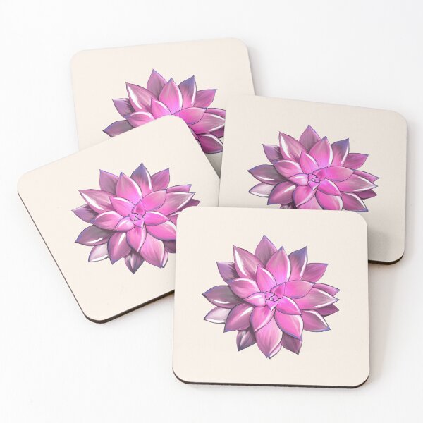 Item preview, Pink succulent plant, pink cool succulent plant watercolor drawing designed and sold by Collagedream.