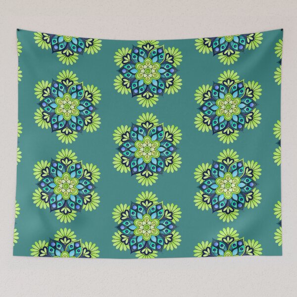 Item preview, Turquoise mandala scrubs designed and sold by karimaK-71.