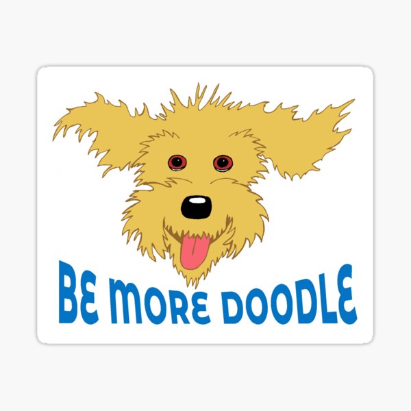 Labradoodle - Be More Doodle - Fun design - Yellow Doodle Sticker