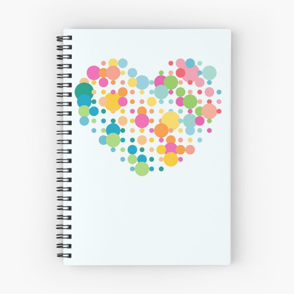 Item preview, Heart - dotted design in neon pastel colours designed and sold by greatnorris.
