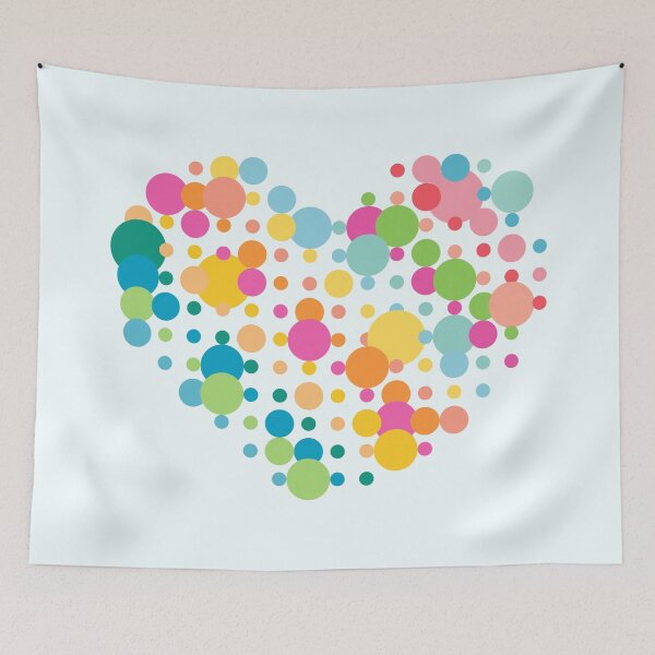 Item preview, Heart - dotted design in neon pastel colours designed and sold by greatnorris.